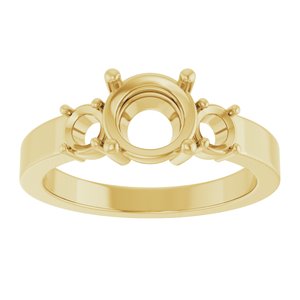 18K Yellow Gold 7 mm Round Ring Mounting – image 6