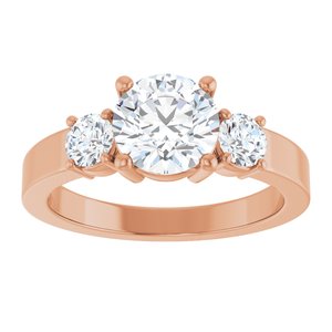 14K Rose Gold 7 mm Round Ring Mounting – image 5