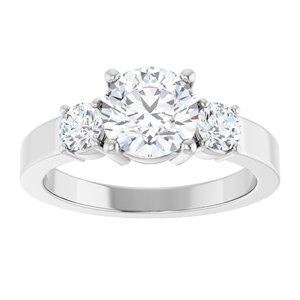 14K X1 White Gold 7 mm Round Ring Mounting – image 5