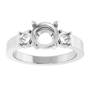 Sterling Silver 7 mm Round Ring Mounting – image 6