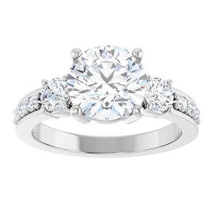 10K White Gold 8.2 mm Round Ring Mounting – image 5