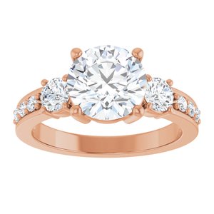 18K Rose Gold 8.2 mm Round Ring Mounting – image 5