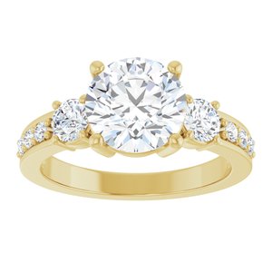 18K Yellow Gold 8.2 mm Round Ring Mounting – image 5