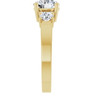 14K Yellow Gold 7 mm Round Ring Mounting – image 7