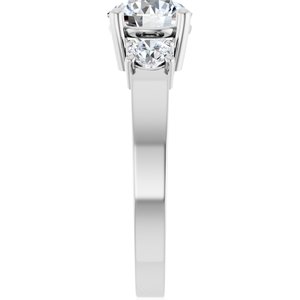 14K X1 White Gold 7 mm Round Ring Mounting – image 7