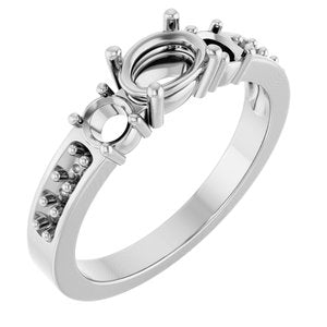 Continuum Sterling Silver 6.5x4.5 mm Oval Ring Mounting – image 2