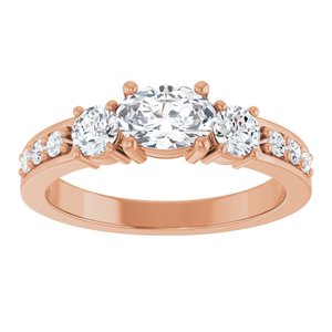 14K Rose Gold 6.5x4.5 mm Oval Ring Mounting – image 5