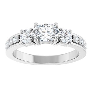 14K X1 White Gold 6.5x4.5 mm Oval Ring Mounting – image 5