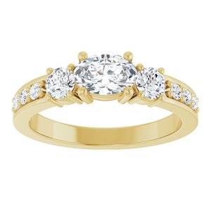 10K Yellow Gold 6.5x4.5 mm Oval Ring Mounting – image 5
