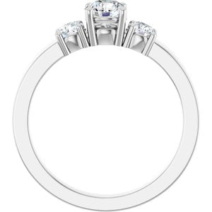 14K X1 White Gold 4.8 mm Round Ring Mounting – image 3