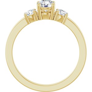 14K Yellow Gold 4.8 mm Round Ring Mounting – image 3