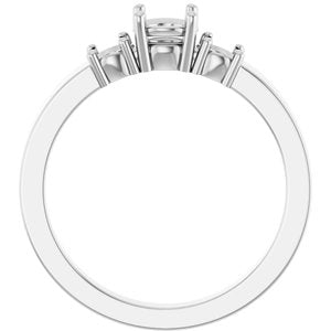 14K X1 White Gold 4.8 mm Round Ring Mounting – image 4