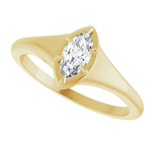 10K Yellow Gold 7x3.5 mm Marquise Ring Mounting – image 8