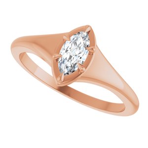 14K Rose Gold 7x3.5 mm Marquise Ring Mounting – image 8