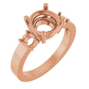 10K Rose Gold 8.2 mm Round Ring Mounting – image 2