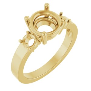 18K Yellow Gold 8.2 mm Round Ring Mounting – image 2