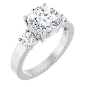 18K White Gold 8.2 mm Round Ring Mounting