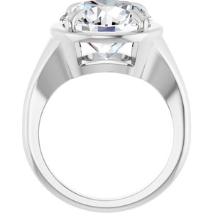 14K White Gold 12 mm Round Ring Mounting – image 3