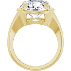 10K Yellow Gold 12 mm Round Ring Mounting – image 3