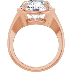 14K Rose Gold 12 mm Round Ring Mounting – image 3