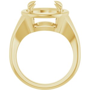 18K Yellow Gold 12 mm Round Ring Mounting – image 4