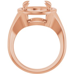 14K Rose Gold 12 mm Round Ring Mounting – image 4