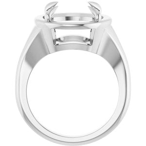 14K X1 White Gold 12 mm Round Ring Mounting – image 4