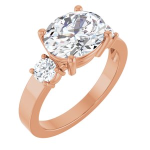 10K Rose Gold 10x8 mm Oval Ring Mounting