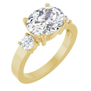 18K Yellow Gold 10x8 mm Oval Ring Mounting