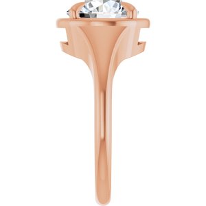 14K Rose Gold 9 mm Round Ring Mounting – image 7