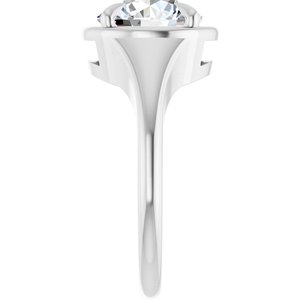 14K White Gold 9 mm Round Ring Mounting – image 7