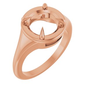 10K Rose Gold 9 mm Round Ring Mounting – image 2