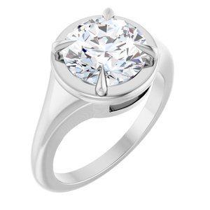 10K White Gold 9 mm Round Ring Mounting