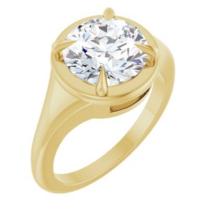 14K Yellow Gold 9 mm Round Ring Mounting