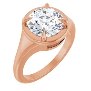 14K Rose Gold 9 mm Round Ring Mounting