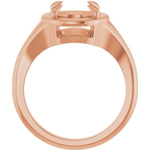 10K Rose Gold 9 mm Round Ring Mounting – image 4