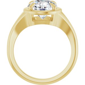 10K Yellow Gold 9 mm Round Ring Mounting – image 3
