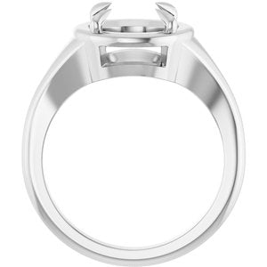 18K White Gold 9 mm Round Ring Mounting – image 4