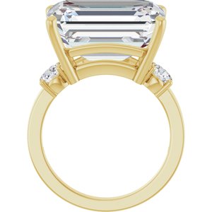 14K Yellow Gold 16x12 mm Emerald Ring Mounting – image 3