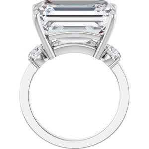 Platinum 16x12 mm Emerald Ring Mounting – image 3