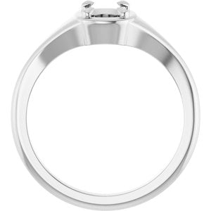 14K X1 White Gold 7x5 mm Elongated Cushion Ring Mounting – image 4