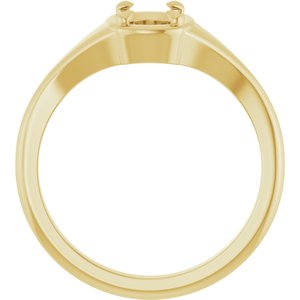 10K Yellow Gold 7x5 mm Elongated Cushion Ring Mounting – image 4