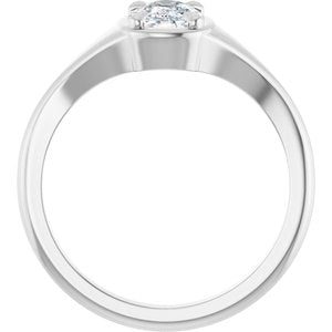 14K White Gold 7x5 mm Elongated Cushion Ring Mounting – image 3