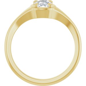 10K Yellow Gold 7x5 mm Elongated Cushion Ring Mounting – image 3