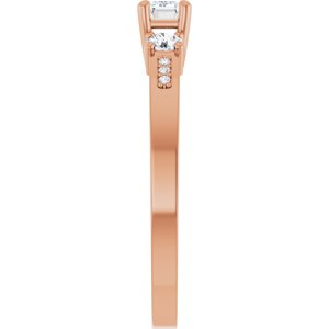 10K Rose Gold 5x3 mm Emerald Ring Mounting – image 7