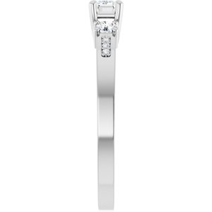 14K White Gold 5x3 mm Emerald Ring Mounting – image 7