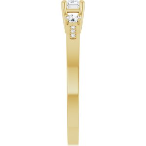 18K Yellow Gold 5x3 mm Emerald Ring Mounting – image 7