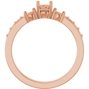 18K Rose Gold 4.4 mm Round Ring Mounting – image 4