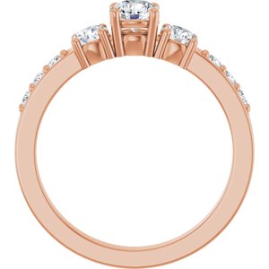 14K Rose Gold 4.4 mm Round Ring Mounting – image 3