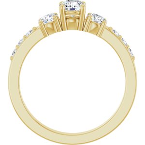 14K Yellow Gold 4.4 mm Round Ring Mounting – image 3